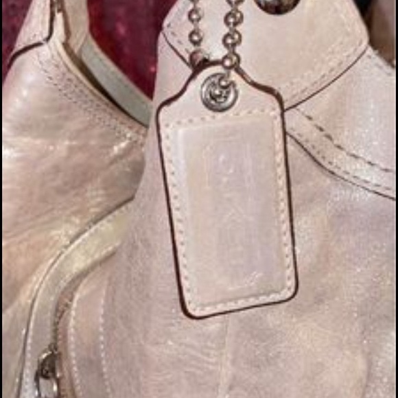 COACH F15075 Lynn Soho Metallic Shimmer Hobo Bag. - Picture 6 of 10